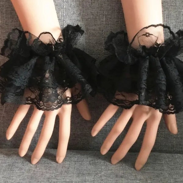 Dainty lace  wrist cuffs