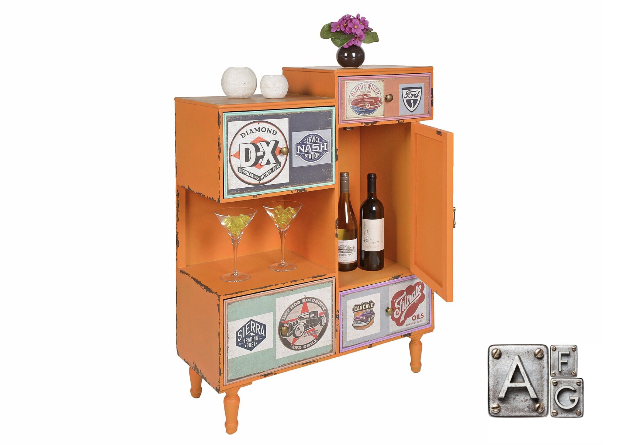 Minibar Chest Of Drawers Cabinet Industry Design 4 Drawers Etsy