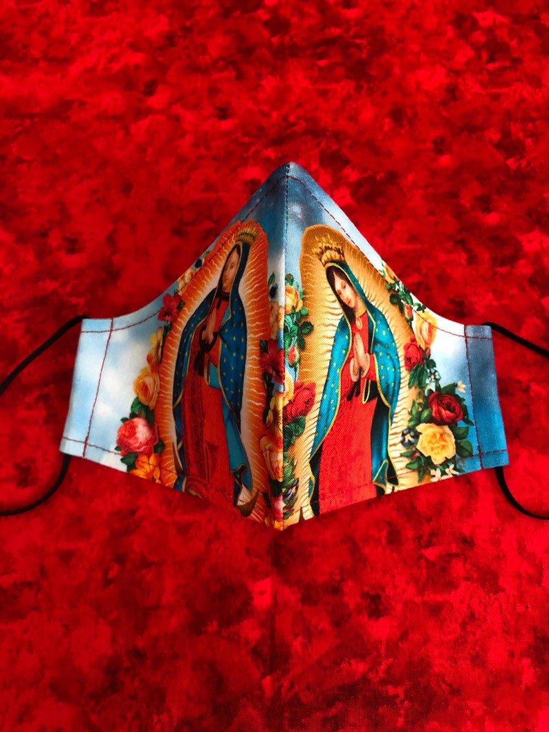 Our Lady of Guadalupe Face Mask. Virgin Mary Face Mask. Fitted Etsy