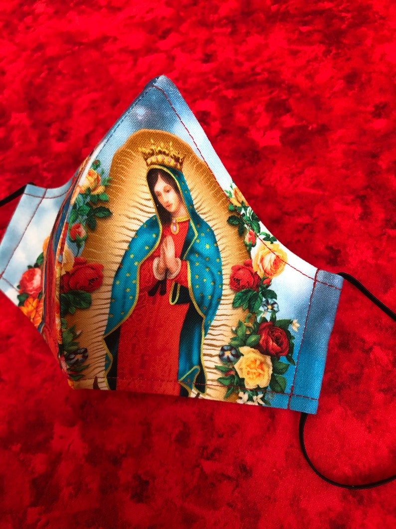 Our Lady of Guadalupe Face Mask. Virgin Mary Face Mask. Fitted Etsy