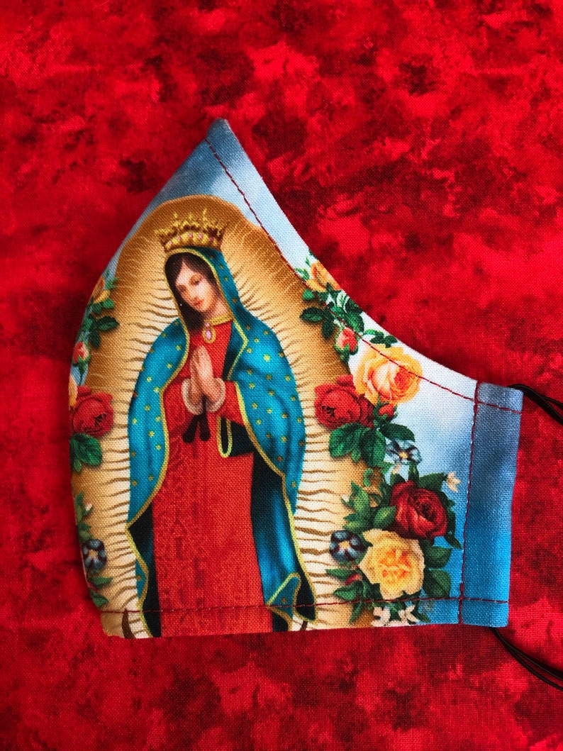 Our Lady of Guadalupe Face Mask. Virgin Mary Face Mask. Fitted Etsy
