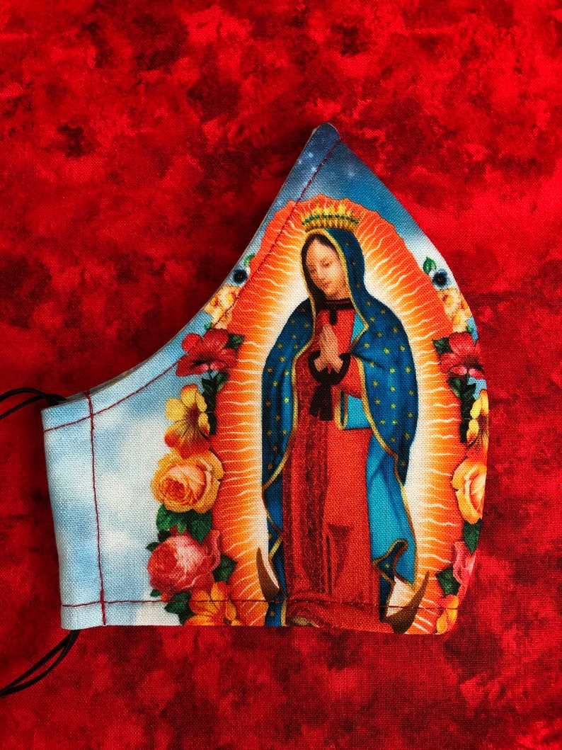 Our Lady of Guadalupe Face Mask. Virgin Mary Face Mask. Fitted Etsy