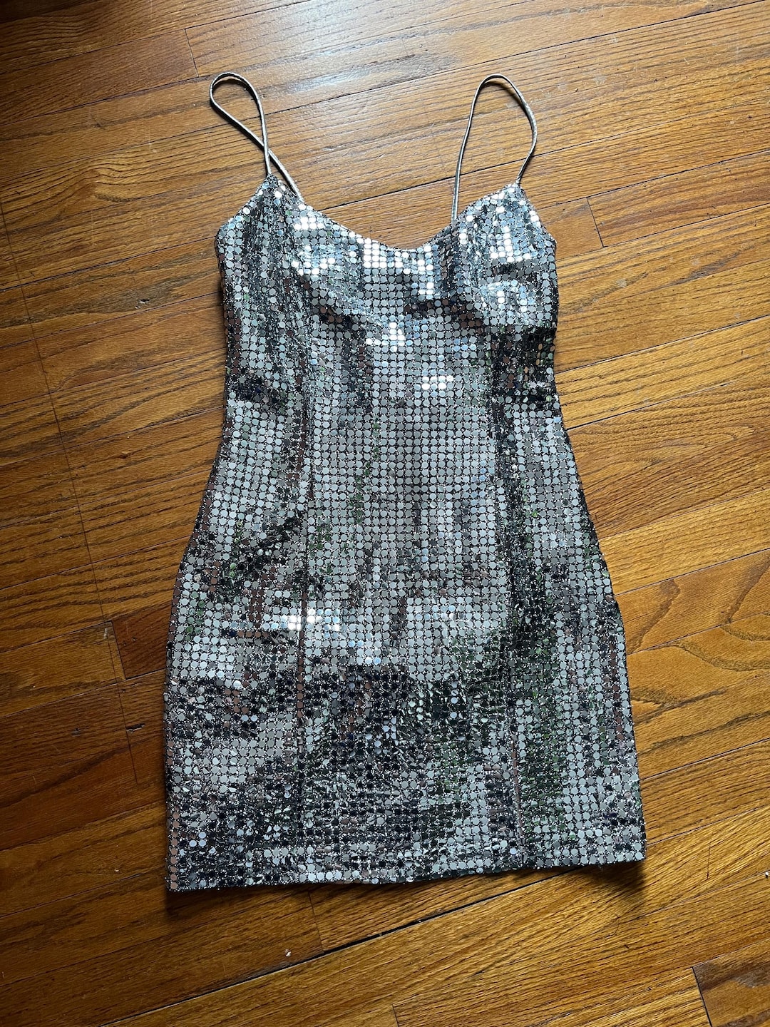 Vintage 90s Black Embellished Disco Party Sparkly Sequin Top 12 14 M