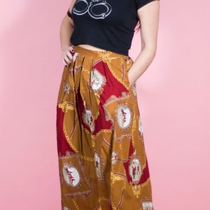 Vintage Midi Baroque Chain Print 80s Equestrian Skirt Minimal - Etsy