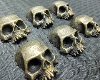 Skulls (Resin) - Set of 6 - Perfect for Halloween and Haunted House Decor