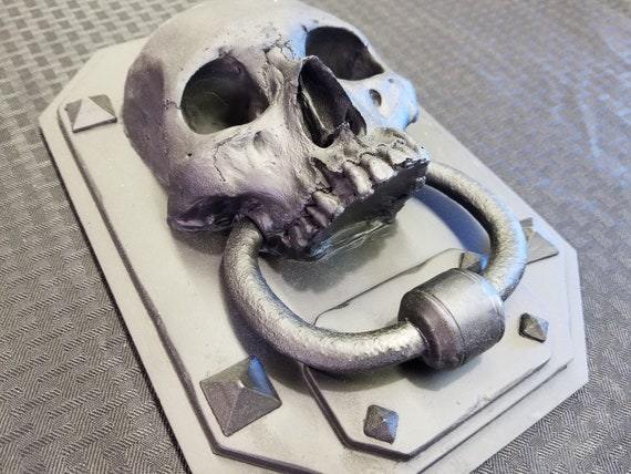 Skull Door Knocker Door Knocker Decoration Front Door Knocker Horn Skull Door Knocker Door Knocker Wall Art Decoration Horned Skull Door Knocker Gold Big