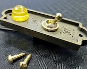 Turn of the Century Ball Toggle Switch with Resin Replica Plate and Jewel Light - Mad Science Lab Collection (Resin)