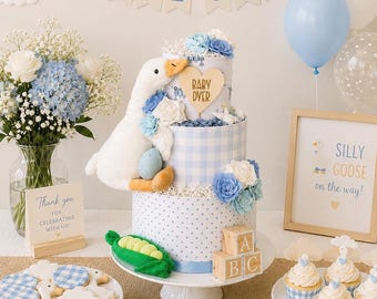 Silly Goose Baby Diaper Cake, Baby Shower Gift & Centerpiece