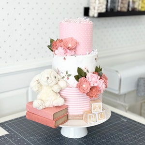 Large Storybook &quot;Once Upon a Baby&quot; Themed Diaper Cake Baby Shower Gift / Centerpiece