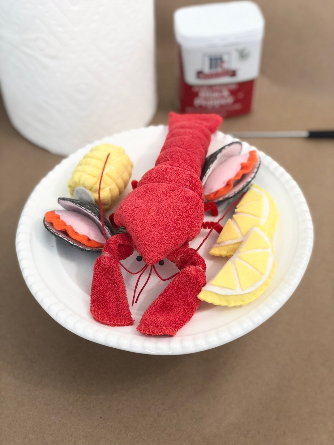Lobster Washcloth Cake Topper Baby Shower Baby Sprinkle Gender Reveal