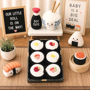 Washcloth Sushi Rolls, Japanese-Themed Baby Shower, New Parent Gift