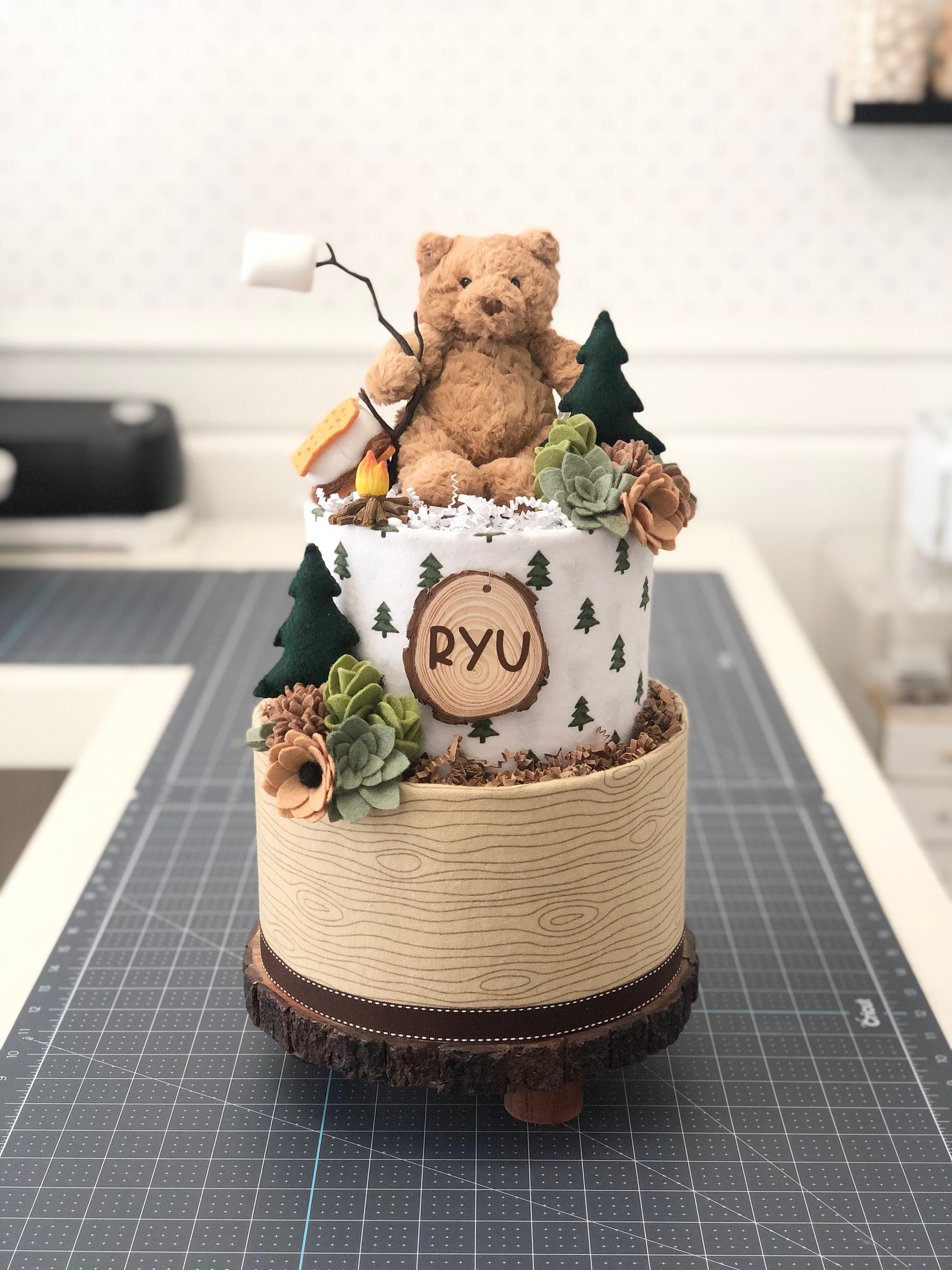 Cake Camouflage Baby Shower Ideas Camping Diaper Cake