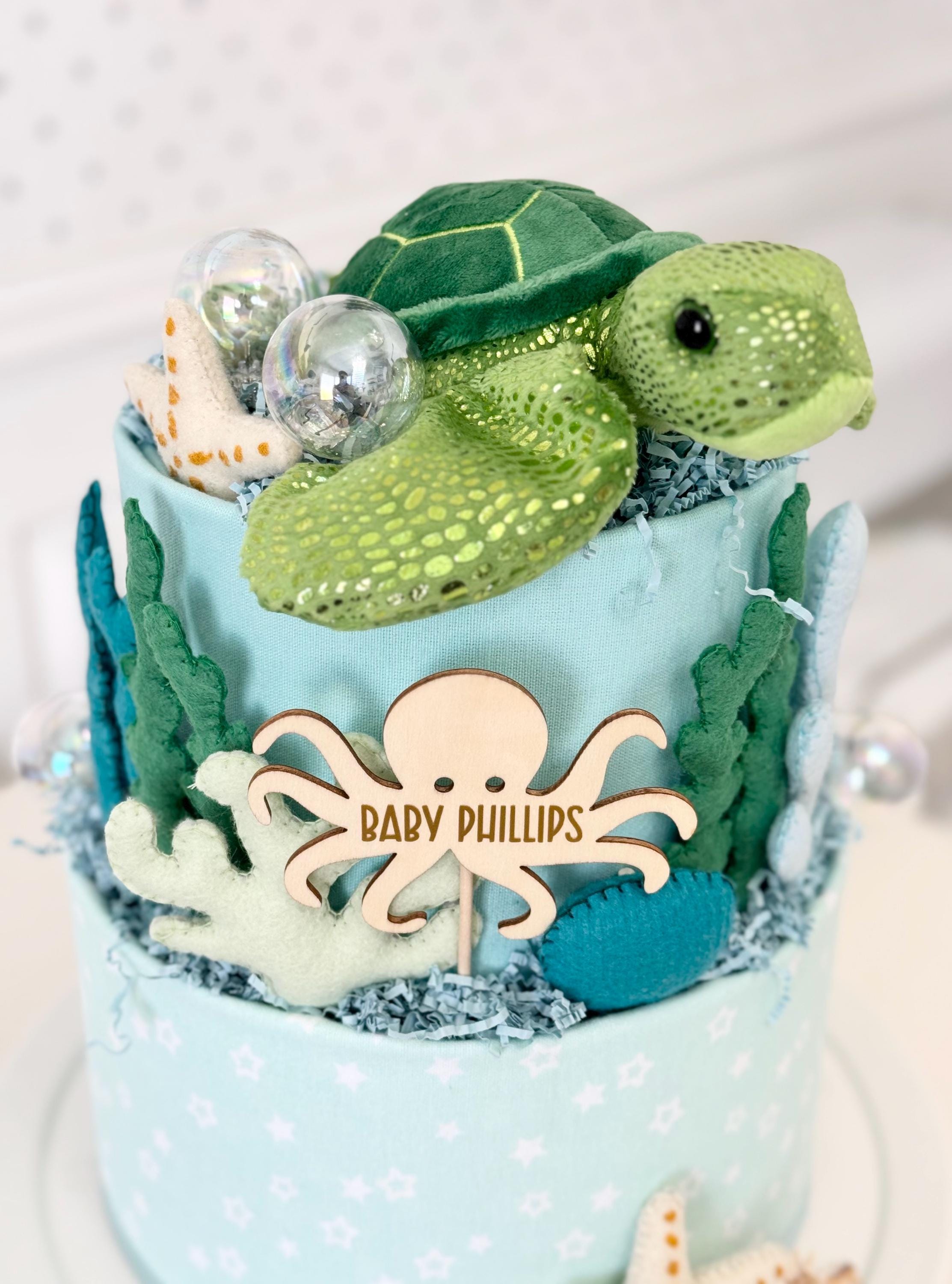 Fondant Sea Turtle Cake Topper: Under The Sea Birthday Decor - Ireland - View #2