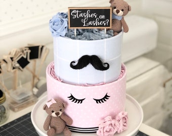 Cake Decorated Mustache Diaper Cake Little Man Mustache Baby