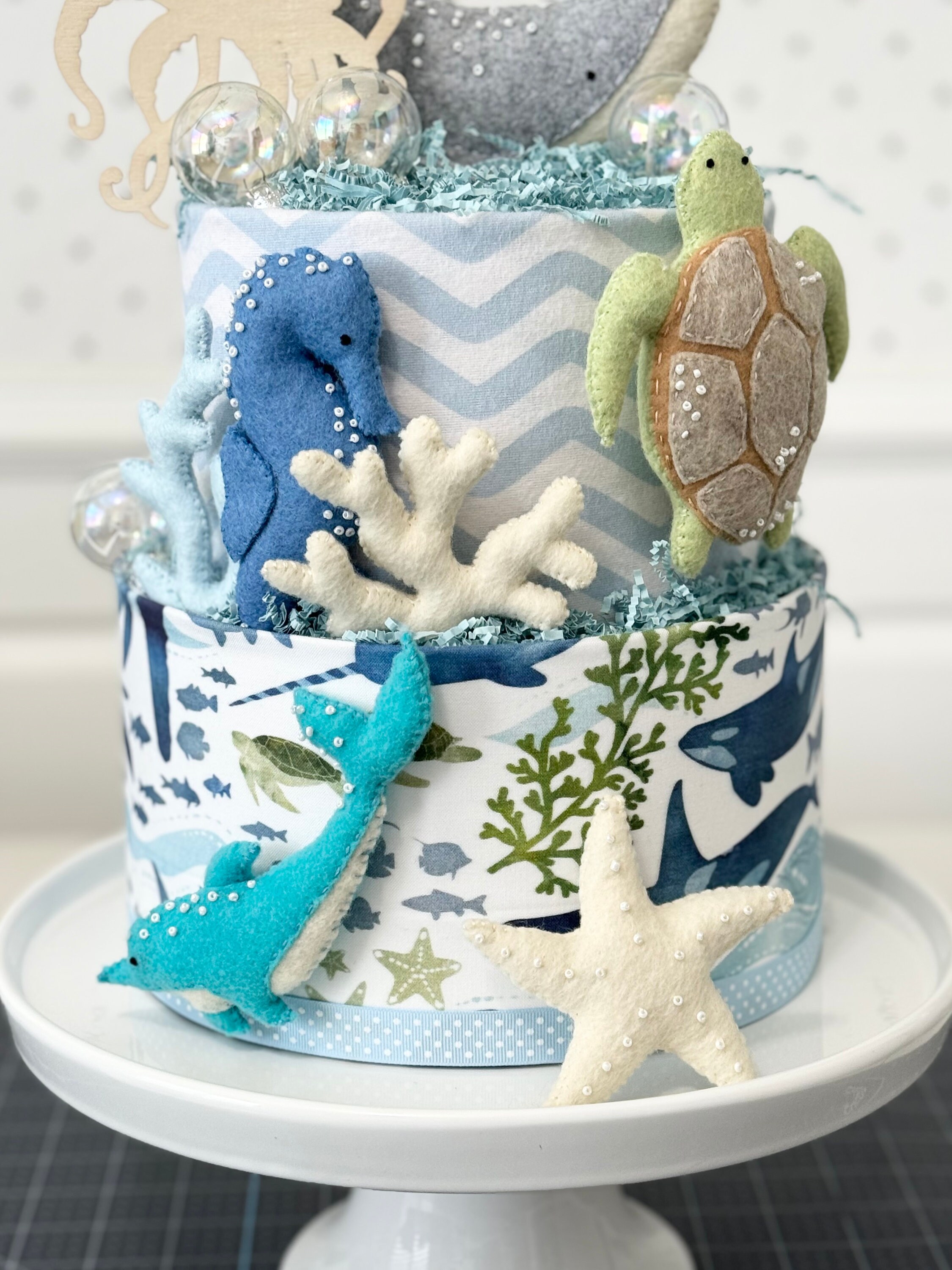 thumbnail image 2 of Blue Whale 1st Happy Birthday Cake Topper For Kids - This Is A Cute... 2 of 10
