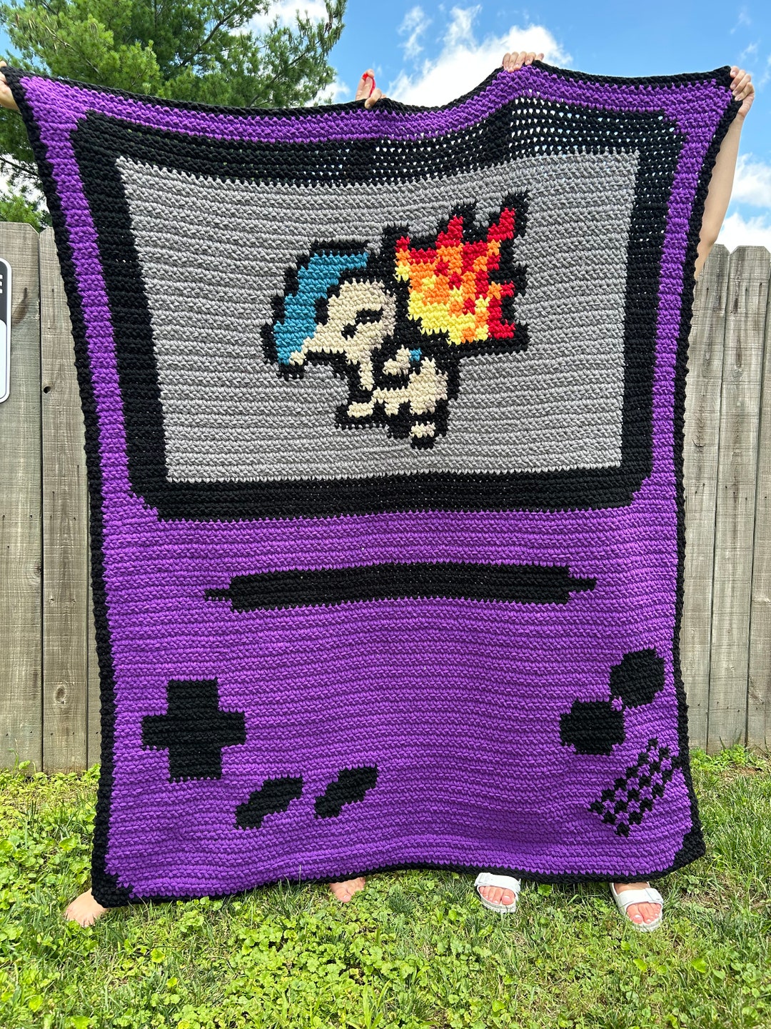 New Extra Large Fuzzy Yarn Hand Crocheted Blanket Etsy