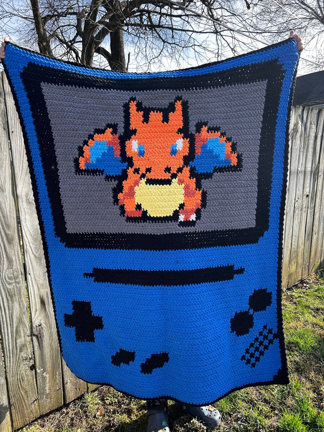 New Extra Large Fuzzy Yarn Hand Crocheted Blanket Etsy