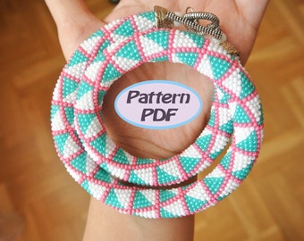 Bead crochet pattern "Miss Originality", Bead crochet rope pattern necklace or bracelet, beading, PDF tutorial pattern - Pattern Only