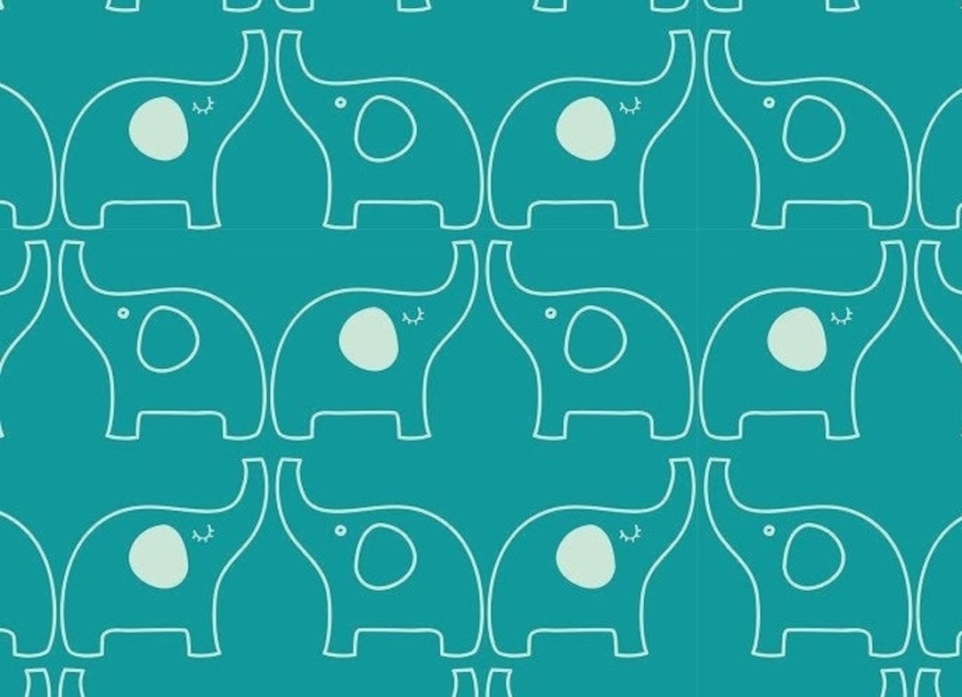 Jacquard Jersey Tiere Elefant Elefants 100 Baumwolle LIJO Petrol