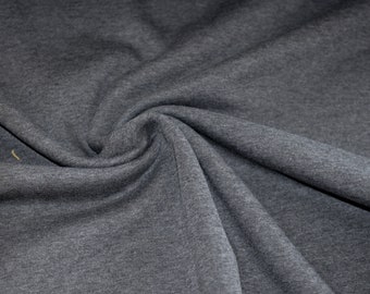 Sweatshirt Sweat anthracite melange grey inside soft roughens knit fabric LIJO Jogging