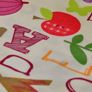 tela decorativa tela tejida letras de colores, frutas, animales jersey tejido de punto LIJO