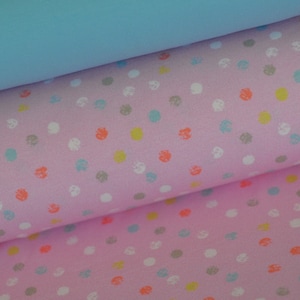 Fabric fabric package Hilco Jersey turquoise + colorful dots 0.4 jersey knit fabric LIJO