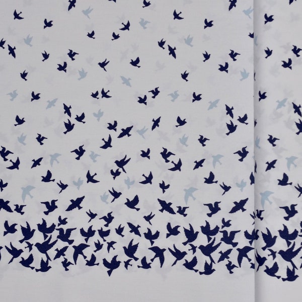 fabric fabric cotton Popeline border Blue Bird Border jersey knit fabric LIJO