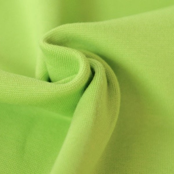 Stoff Bündchen glatt apfelgrün grün jersey knit fabric