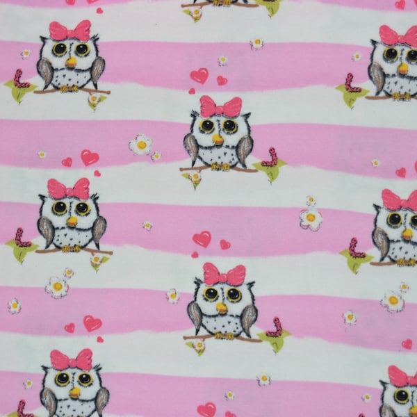 Children's fabric perimeter fabric jersey owls animals flowers hearts hearts stripes rose jersey knit fabrics fabrics Lijo