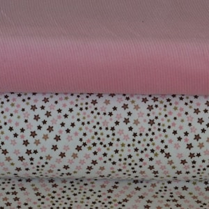 fabric Stoffpaket Cord Hilco  Sterne rose 0,8 m jersey knit fabric LIJO