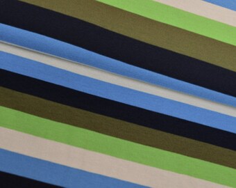 Fabric fabric jersey stripe ring green grey jersey knit fabric Lijo LIJO