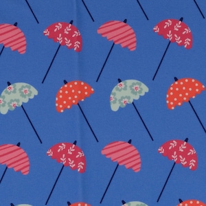 Barntyger i metervara, jerseytyg för paraplyer, parasoller och badparasoller (funktionellt stickat tyg). Lijo barntyger.