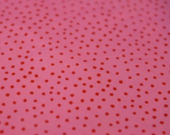 fabric Stoffe Kinder Stoff Jersey/Sweatshirt kleine Punkte rot HilcoLIJO