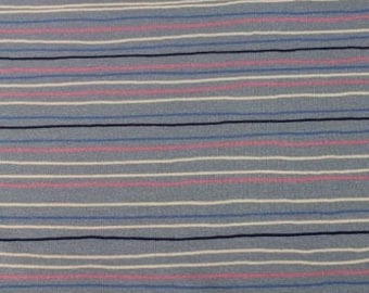 Jersey fabric cotton sleep sheep children's fabrics Hilco jersey knit fabric stripes stripes chalk LIJO rose bleu offwhite BIO