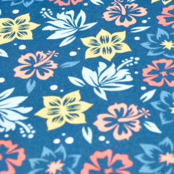 fabric jersey Hilco Peroto flowers lachrose turquoise grey jersey knit fabric Lijo LIJO