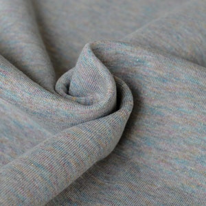 fabric sweatshirt gray melange glitter mint rose ocher light gray knit fabric LIJO melange gray