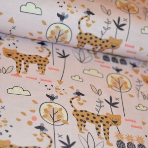 tkanina Jersey Hilco Gobi Kids Zwierzęta Tygrysy Ptaki Owoce Dzianina jerseyowa Lijo LIJO