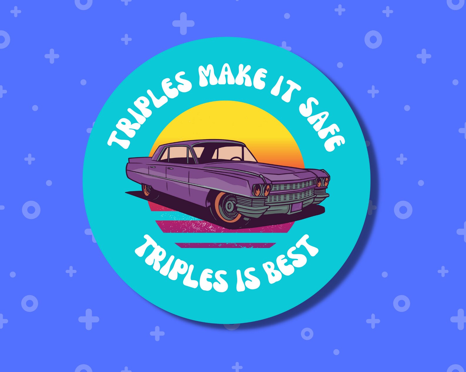 Triples is Best Triples is Safe Sticker Diner Wink Inspired - Etsy