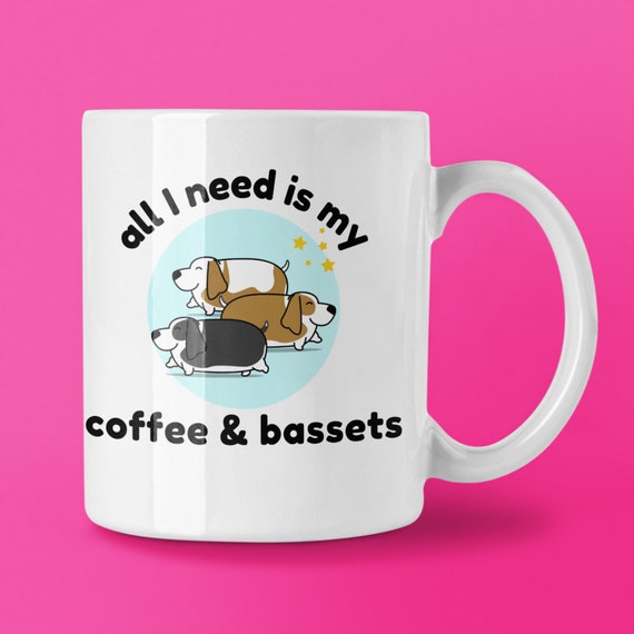 Basset Hound Mug Basset Hound Coffee Mug Basset Hounds Make Me Happy Gifts