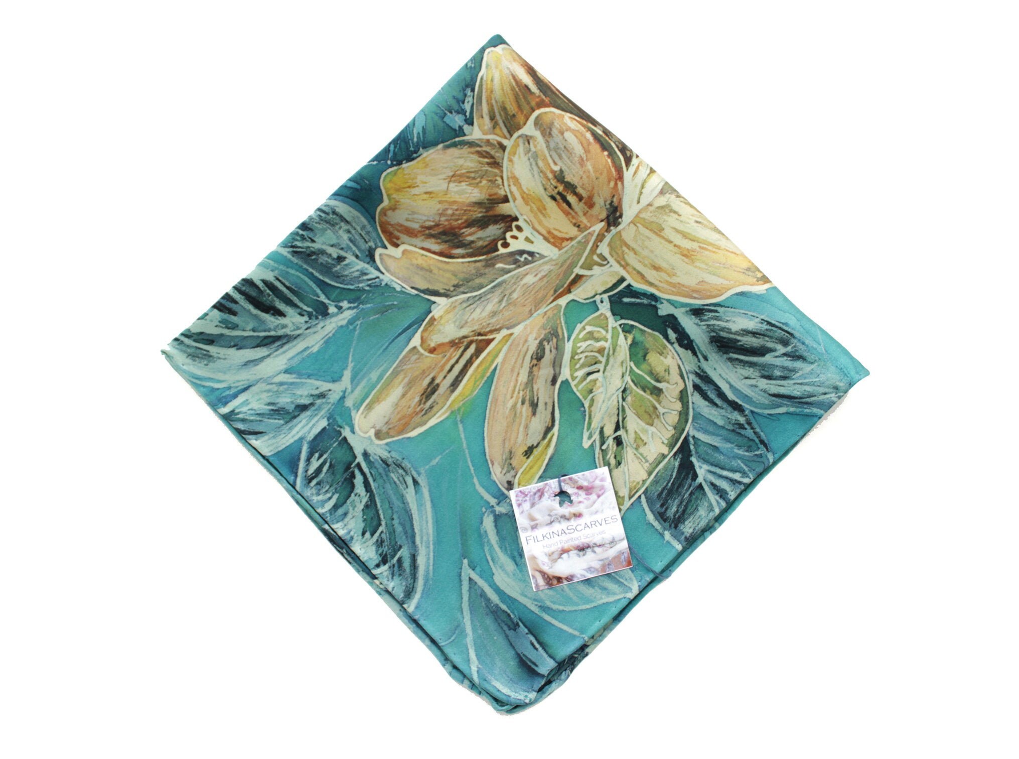 Wedding groom men's silk pocket square HANDPAINTED floral Etsy