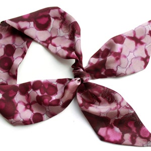 Haar, Stirnband Skinny Schal HANDBEMALT in rosa/ bordeaux für Hals, Stirnband, Frisur, Geldbeutel, Handtasche. Kleines Valentinstag Geschenk Frau