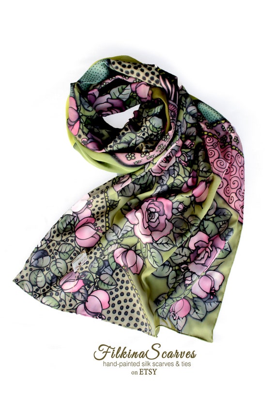 Blue /& Green Ladies Chiffon Fashion Scarf Beautiful Roses Birthday Wedding Gift