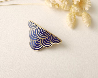 Royal blue and gold cloud brooch, CLOUD model, 24K fine gold