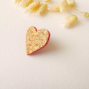Copper heart brooch, PAILLETTE heart model
