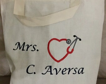 Personalized Tote Bag Teachers Tote,Teachers Bag,Embroidered tote,monogrammed tote, bridesmaid gift, Beach bag,Monogram