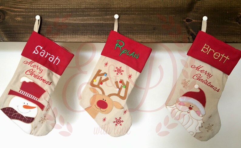 Personalized Christmas stockings , monogrammed christmas stocking , custom christmas stocking , personalized stocking image 2