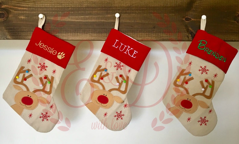 Personalized Christmas stockings , monogrammed christmas stocking , custom christmas stocking , personalized stocking image 4