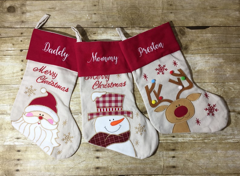 Personalized Christmas stockings , monogrammed christmas stocking , custom christmas stocking , personalized stocking image 1