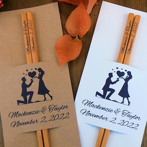 Baguettes personnalisées, Réservez votre date, Cadeau de mariage, Baguettes gravées, Cadeau de mariage, Cadeaux d'anniversaire, Faire-part de mariage, Décoration de table