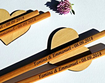 Personalized Bamboo Chopsticks, Wedding Favors, Shower Gift, Logo, Engraved Chopsticks, Party Chopsticks, Custom Chopsticks,Min.Order 30pair